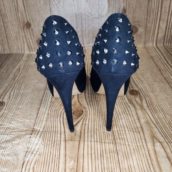ALDO Michelino Black Studded Platform Pump Heels Size 40 / 9 - Picture 2 of 9
